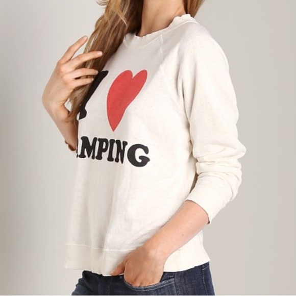 WILDFOX I Luv Camping Kim's Sweater Vintage M - Picture 2 of 5